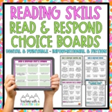 Reading Skills Read and Respond Choice Boards