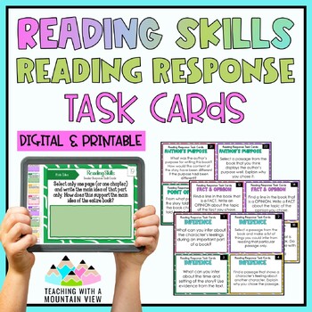 Preview of Reading Skills Reading Response Task Cards