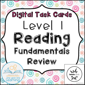 Preview of Reading Skills Review Digital Task Cards (Level 1)