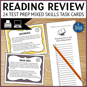 Preview of Reading Skills Review Task Cards