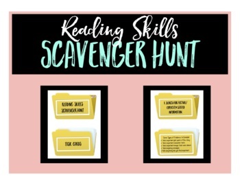 Preview of Reading Skills Scavenger Hunt - Yellow Files