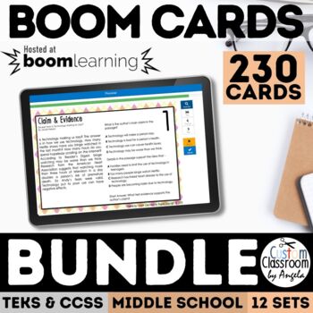 Preview of Reading Comprehension Task Card Bundle | Test Prep | Digital Boom Cards