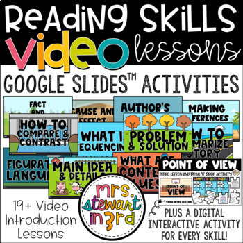 Preview of Reading Skills VIDEO Lessons + Digital Google Slides™ Activities
