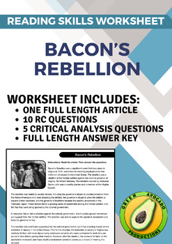 Bacon's Rebellion Lesson/Stations by Hey Ms Vee