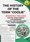Reading Skills Worksheet: The History of the Term "Coolie"