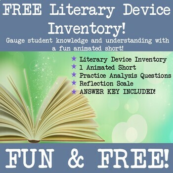 Preview of Reading Skills and Analysis FREE Literary Device Inventory and Reflection