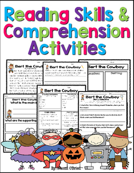 Preview of Reading Skills and Comprehension Activities (Common Core)