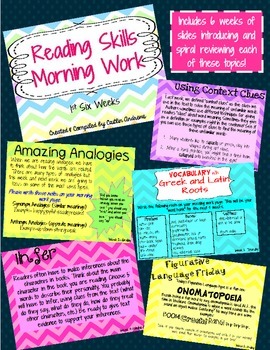 Preview of Reading Skills ppt-Morning Work or Stations