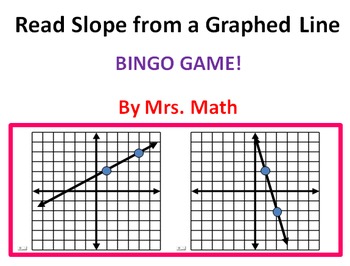 Preview of Reading Slope from Graphed Lines BINGO (Mrs Math)