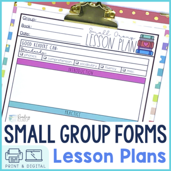 Preview of Reading Small Groups Lesson Plan Templates