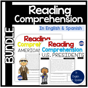 Preview of Reading Social Studies Bundle In English & Spanish American Heroes & Presidents