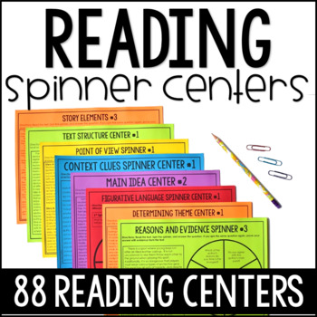 Preview of Reading Spinners Centers Bundle | 4th and 5th Grade Reading Centers