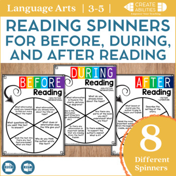 Preview of Reading Spinners for Before, During, and After Reading EDITABLE