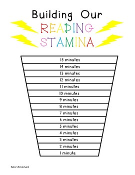 Reading Stamina Chart by Katie's KinderLand | Teachers Pay Teachers