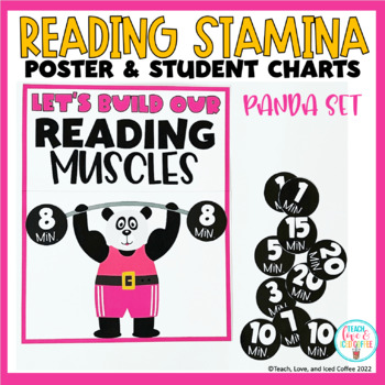 Preview of Reading Stamina Poster Panda Set
