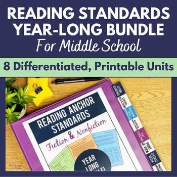 Preview of Reading Standards Curriculum Whole Year PRINTABLE Bundle Fiction and Nonfiction
