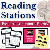 Reading Stations Activity for Fiction, Nonfiction, and Poe