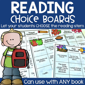 Preview of Reading Stem Choice Boards