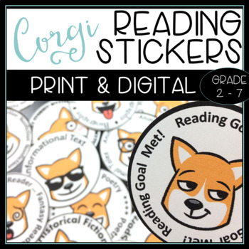 Preview of Reading Stickers for 40 Book Challenge Print and Digital