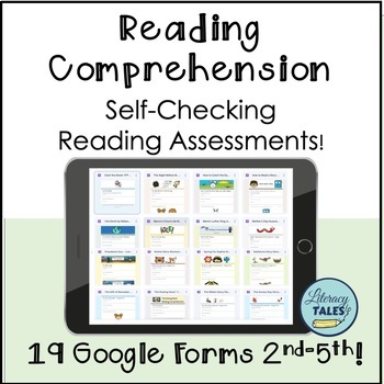 Preview of No Prep Reading Comprehension Questions Google Forms- Bundle