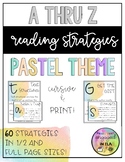 Reading Strategies A to Z - Pastel Theme