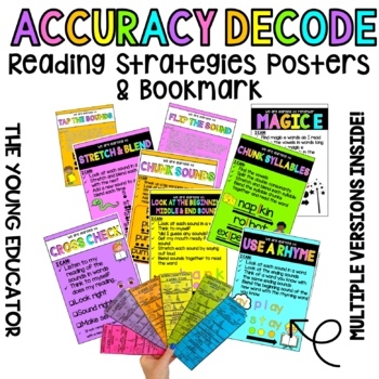 Preview of Reading Strategies (Accuracy/Decoding) Posters and Bookmark