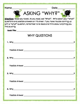 Reading Strategies: Asking Why? by The Teacher Treasury | TPT