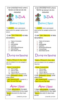 Preview of Reading Strategies Before During and After Reading Bookmark