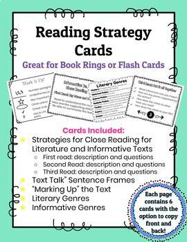 Preview of Reading Strategies Book Rings 