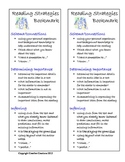 Reading Strategies Bookmark:  Reminders of What to do Whil