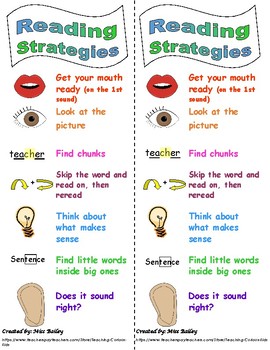 reading strategies bookmark by teaching curious kids tpt