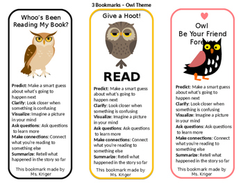 Reading Strategies Bookmarks by Digital Resoures for Resourceful Teachers