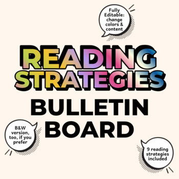 Preview of Reading Strategies Bulletin Board Pieces