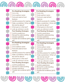 Reading Strategies Checklist by Middle School Momster | TPT