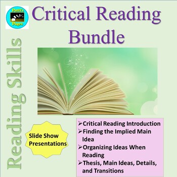 Preview of Reading Skills-- Critical Reading Distance Learning
