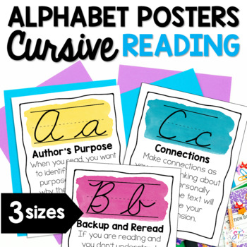 Preview of Reading Strategies Cursive Alphabet Posters
