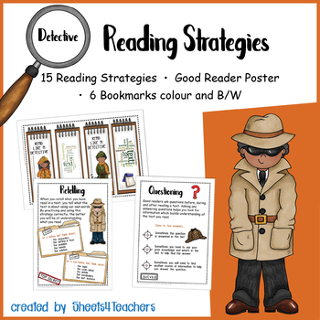 Reading Strategies - Detective Theme by Sheets4Teachers | TpT