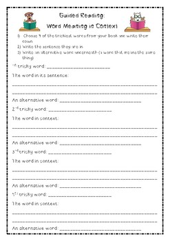 Reading Strategies- GENERIC GUIDED READING WORKSHEET BUNDLE by Mrs B on TPT