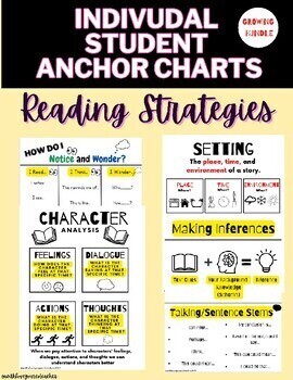 Preview of Reading Strategies | Individual Anchor Charts | Growing Bundle