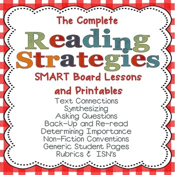 Preview of Reading Strategies Lessons and Printables for the SMART Board +ISN's