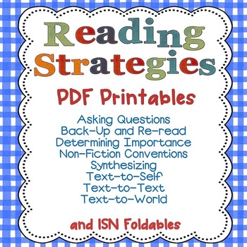 Preview of Reading Strategies PDFs Only with Interactive Student Notebook Foldables