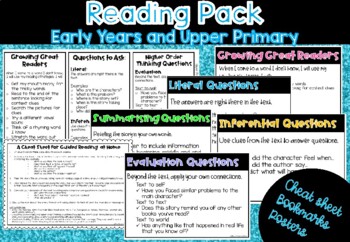 Preview of Reading Strategies Pack - Posters, Bookmarks and Guided Reading Cheat Sheet
