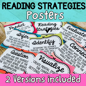 Preview of Reading Strategies Posters- Middle School Classroom Decor