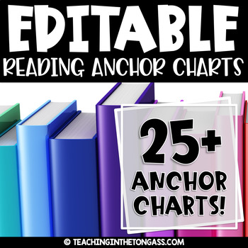 Preview of Reading Strategy Anchor Charts Editable Poster Bundle