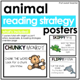 Bright & Neon Animal Reading Strategies | Posters & Bookmarks
