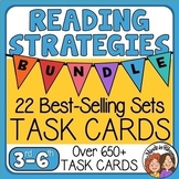 Reading Strategies Task Card Bundle  648 reading skills cards with Digital