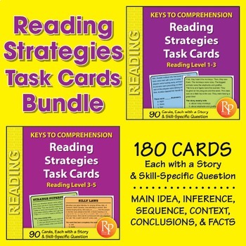 Preview of Reading Strategies Task Cards: Keys to Comprehension {Bundle}