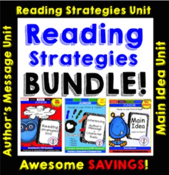 Preview of Reading Strategies Unit BUNDLE, Smartboard & PDF