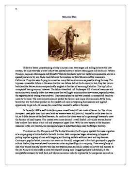 Preview of Reading Strategies Using Informational Texts: Mountain Men