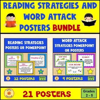 Preview of Reading Strategies and Word Attack Posters BUNDLE